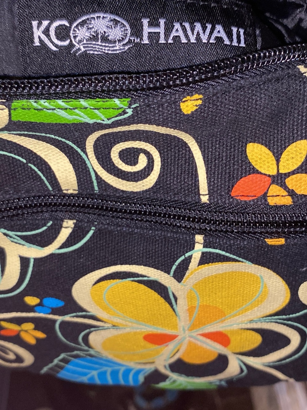 Black Floral Crossbody Bag with Yellow and Blue Accents - Picture 9 of 12